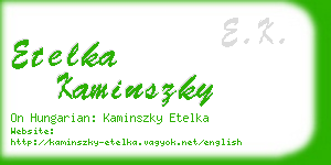 etelka kaminszky business card